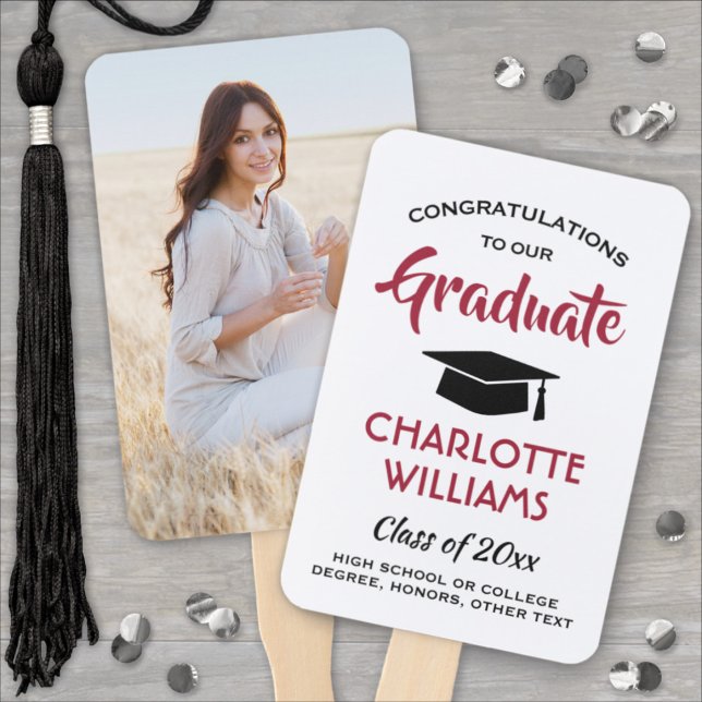 Leque 1 Graduação de Foto Vermelho Moderno Preto e Branc (Criador carregado)