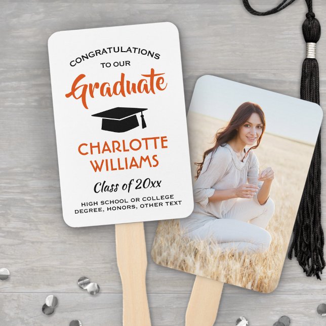 Leque 1 Graduação de Fotografias Laranja Moderno Branco  (Criador carregado)