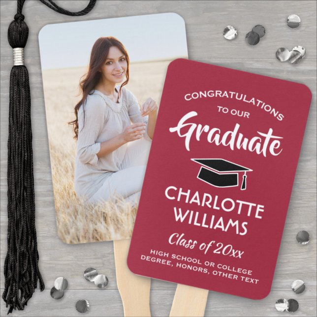 Leque 1 Graduação de Fotografias Vermelho Elegante Branc (Criador carregado)