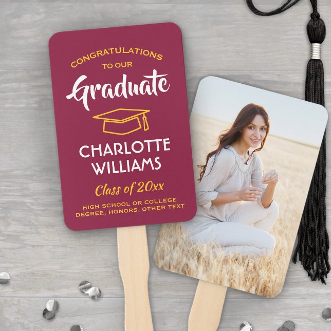 Leque 1 Graduação Fotográfica Elegante Maroon Vermelho D (Criador carregado)