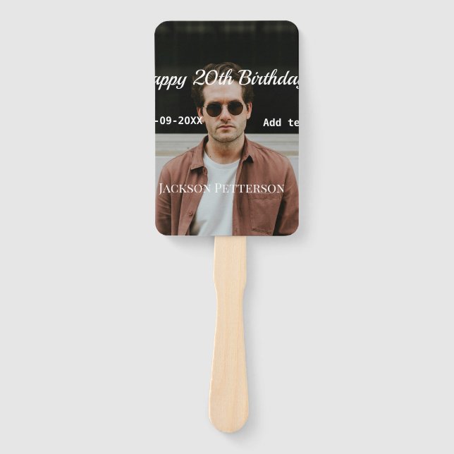 Leque 20 de feliz simples data add name mod (Frente)