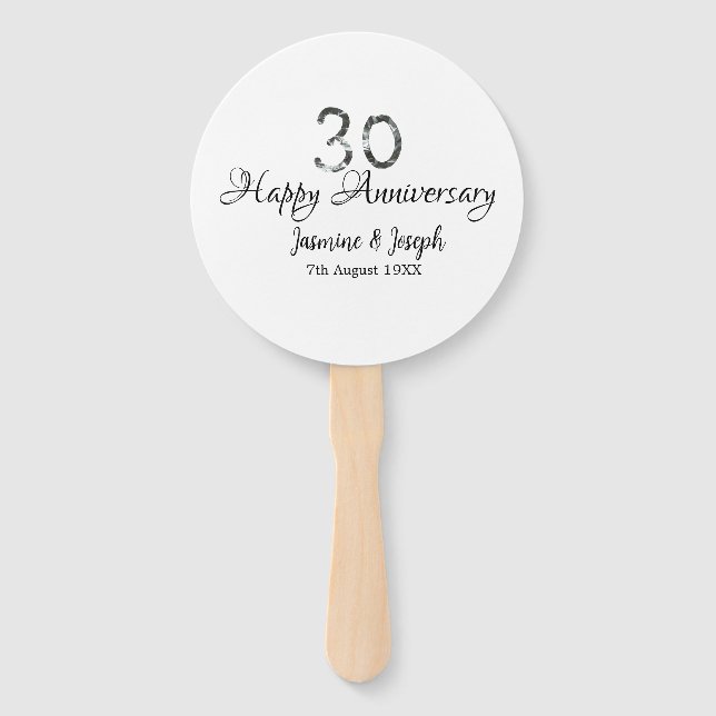 Leque 30 de Silver Metálico Nome do Apelido Feliz Aniver (Frente)