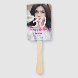 Leque 30th birthday add name date year white photo