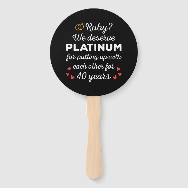 Leque 40º Aniversário do Casamento I - Casal Ruby Funny (Frente)