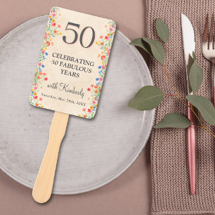 Leque 50.º Aniversário Personalizado 50 anos de chic mod