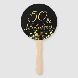Leque 50 e Fabuloso Aniversário Negro e Dourado