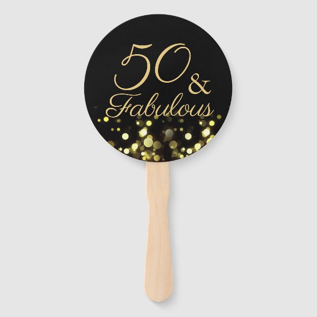 Leque 50 e Fabuloso Aniversário Negro e Dourado (Frente)