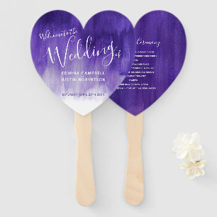 Leque A arte matizada moderna roxa Wedding da tinta