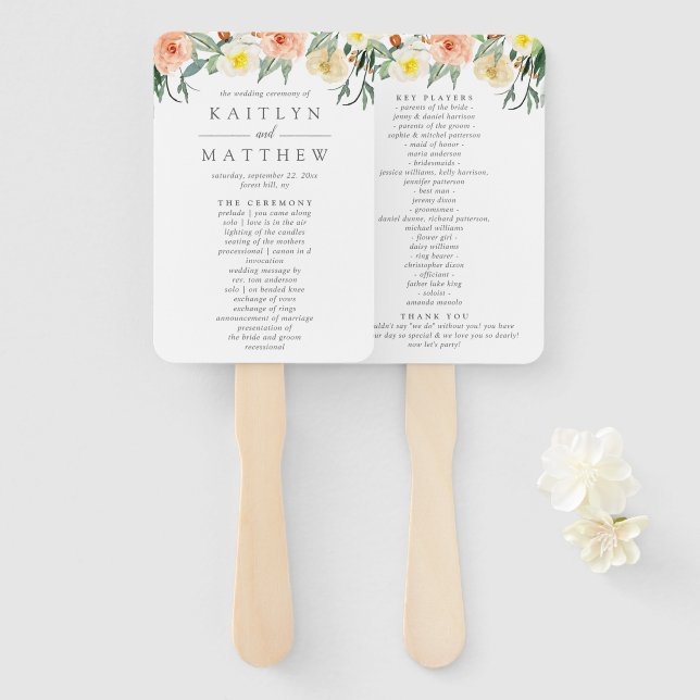 Leque A Coleção de Casamentos do Primavera Blossoms (Frente e Verso)