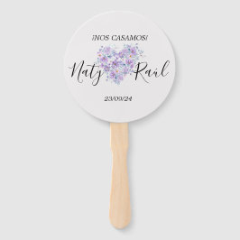 Leque Abanico Personalizado en Tonos Lilas 