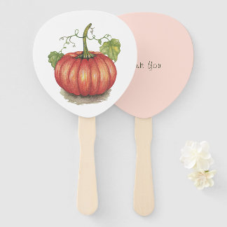 Leque Abóbora Cuja Vinha É Em Aquarela