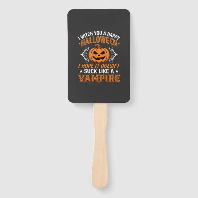 Leque Abóbora de Vampiro de Halloween Engraçado (Frente)