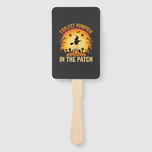 Leque Abóbora Mais Legal do Patch de Halloween Design de (Frente)