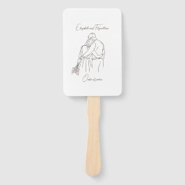 Leque Abraço de Casal de Arte de Linha Minimalista com B