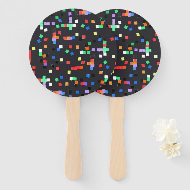 Leque Abstrato Art por Crianças (Frente e Verso)