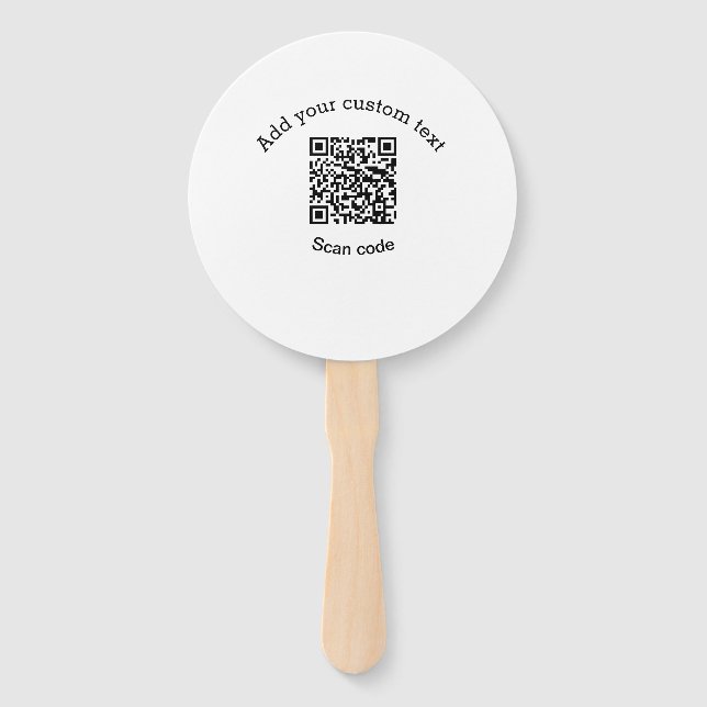 Leque Adicione seu texto personalizado código de barras  (Frente)