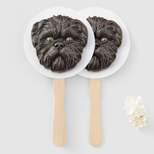 Leque Affenpinscher Inspirado em 3D (Frente e Verso)
