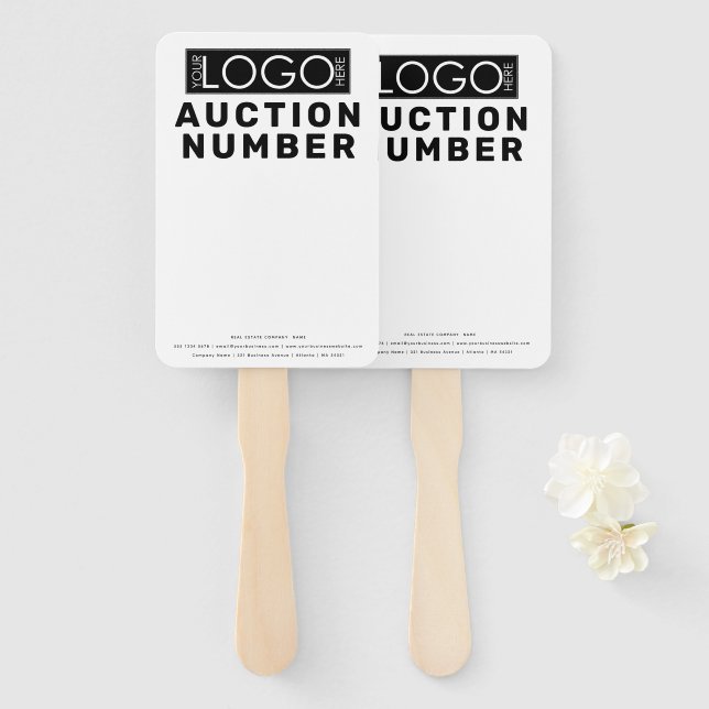 Leque Agente Imobiliário House Bidding Lection Paddle (Frente e Verso)
