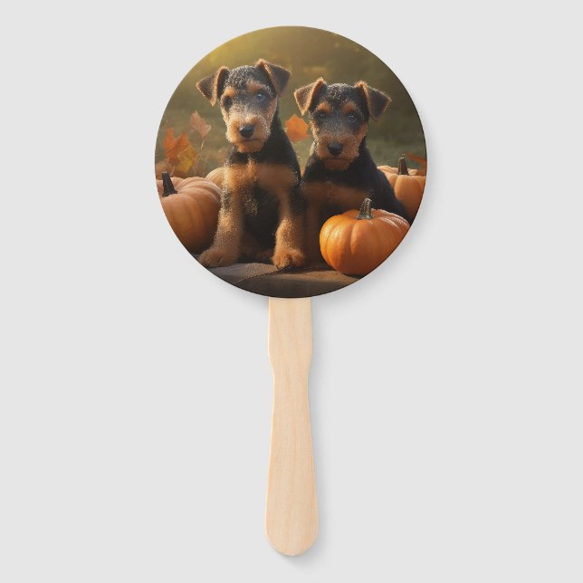 Leque Airedale Puppy Autumn Delight Pumpkin (Frente)