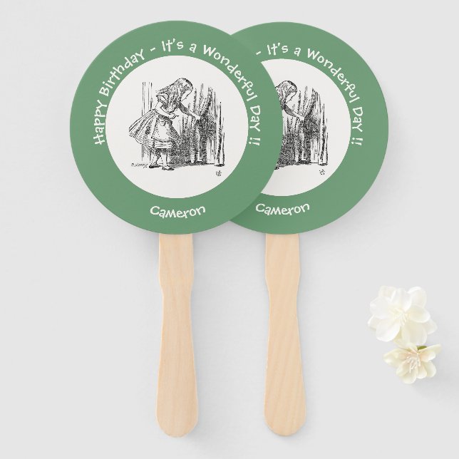 Leque Alice no País das Maravilhas, Aniversário ou Outro (Frente e Verso)