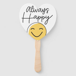 Leque "Always Happy" Smiley Face Hand Fan - Fun Celebrat
