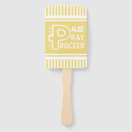 Leque amarelo para pausa rezar cristão