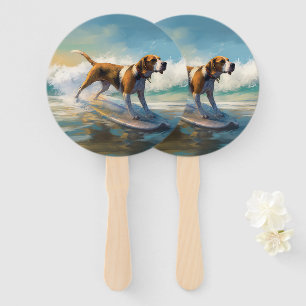 Leque American Engligh Foxhound Beach Surfing Painting