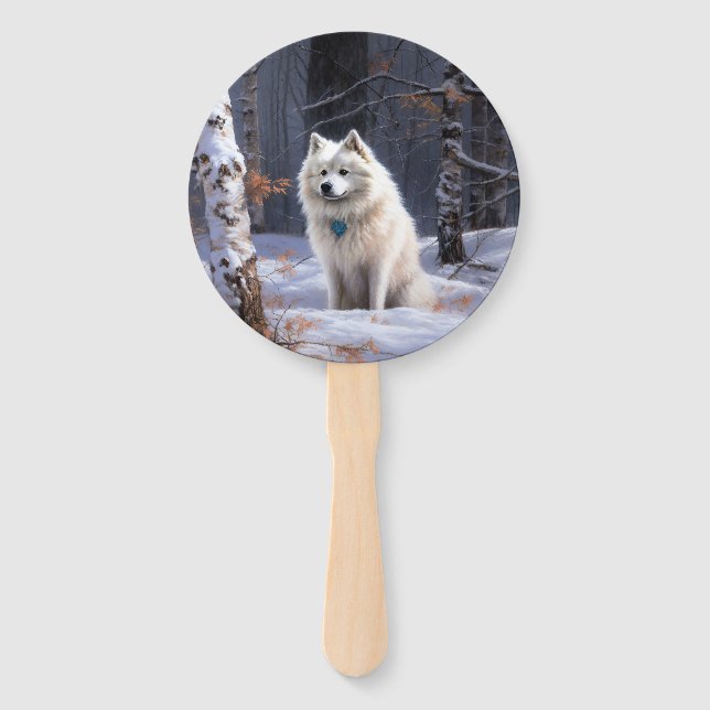 Leque American Eskimo Deixe Nevar Natal  (Frente)