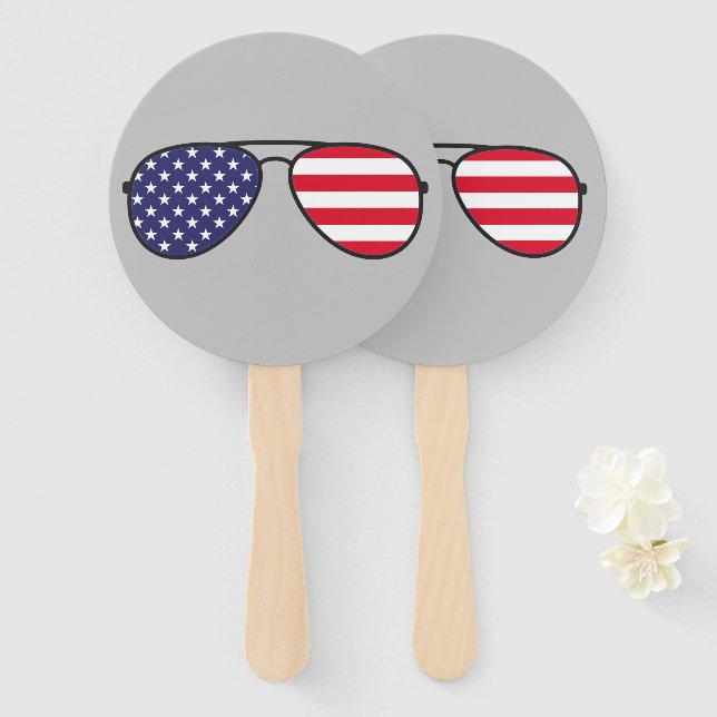 Leque American Flag Sunglass (Frente e Verso)