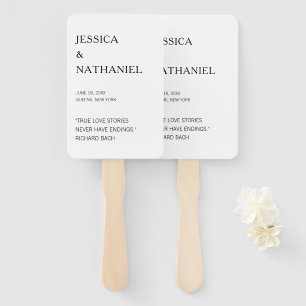 Leque Amor Moderno Cita Casamento Preto e Branco