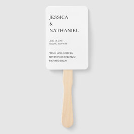 Leque Amor Moderno Cita Casamento Preto e Branco