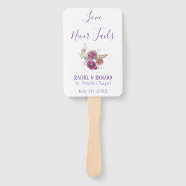 Leque Amor Nunca Falha Casamento com Aquarelas