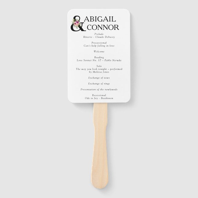 Leque Ampersand Floral Moderno Pêssego Rosa Pêndido e Pr (Frente)