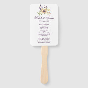 Leque Anemone Garden Floral Boho Moderno Cerimônia de Ca