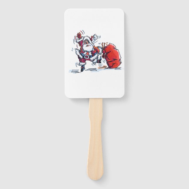 Leque Angry Santa rectangle hand fans (Frente)