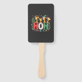 Leque Animação de Girafa Ho Ho Ho com Chapéu de Natal Co