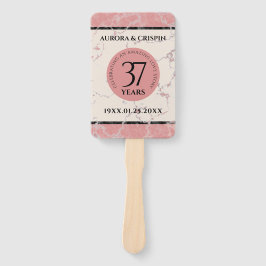 Leque Aniversário Casado Elegante 37.º Alabastro