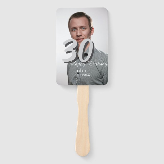 Leque aniversário de 30 anos adiciona nome data ano ano  (Frente)