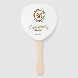 Leque aniversário de 30 anos adiciona nome data ano ouro