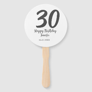 Leque aniversário de 30 anos adicionar nome data ano ano