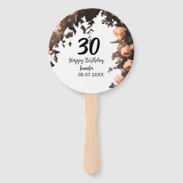 Leque Aniversário de 30 anos moderna de flor da rosa ros