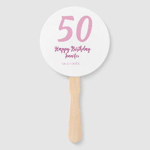 Leque aniversário de 50 anos adicionar nome data ano ros