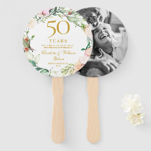 Leque Aniversário de 50 anos de casamento Foto de Rosas