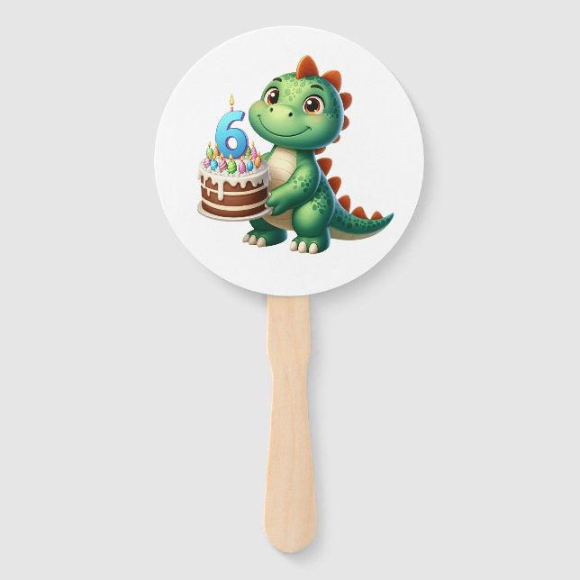 Leque Aniversário de 6 anos do Dino (Frente)