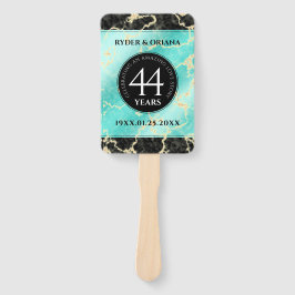 Leque Aniversário de Casamento da 44 Turquesa Elegante