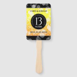 Leque Aniversário de Casamento de Citrina de 13 Elegante