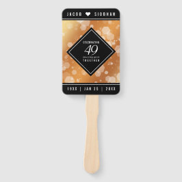 Leque Aniversário de Casamento de Cobre Elegante 49º