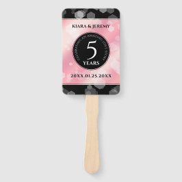 Leque Aniversário de Casamento Elegante 5 Rosa Quartz