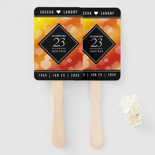 Leque Aniversário de Casamento Imperial Topaz (Frente e Verso)