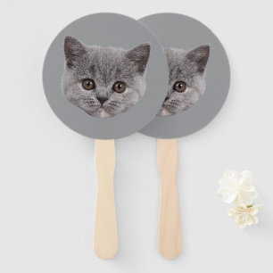 Leque Aniversário de Destino de Gato de Cabeça de Festa